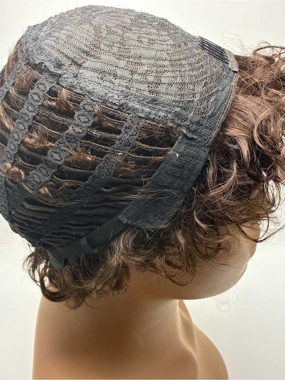 Short Curly Women's Wig in Brown - Brand.  Human hair